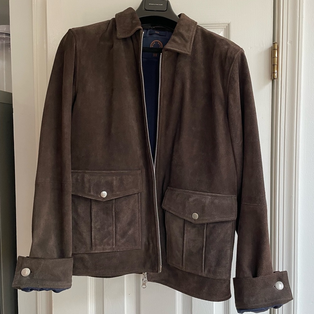 Brown suede bomber jacket size Medium